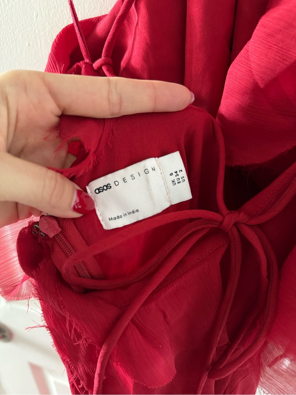 ASOS Red Ruffled Halter Maxi Dress - Picture 8 of 9